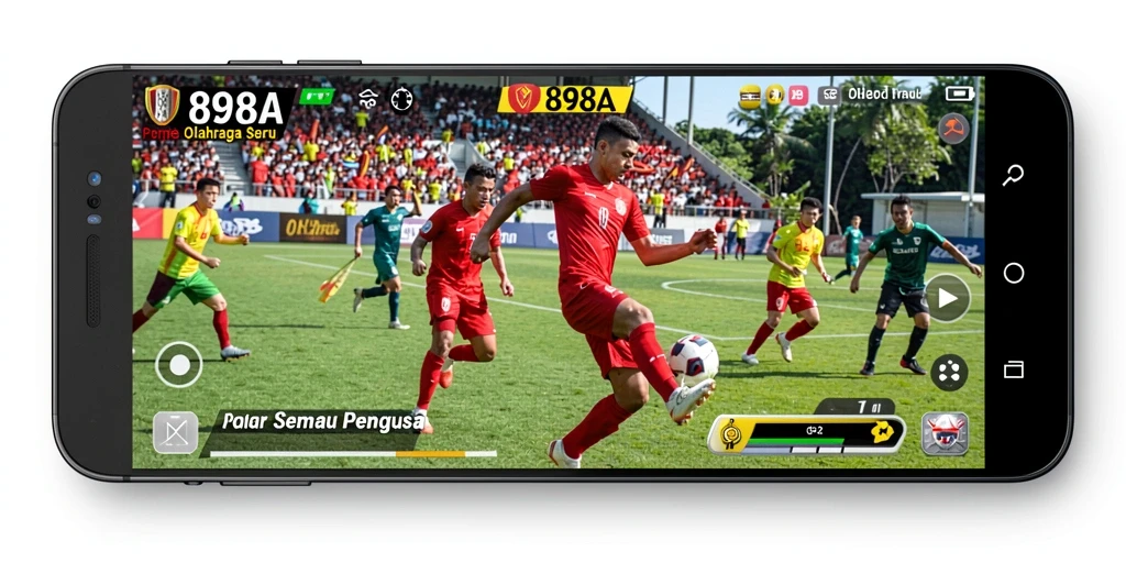 Screenshot gameplay <strong>898A</strong> menunjukkan aksi olahraga yang menegangkan.