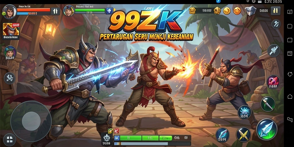 Tampilan aksi seru dalam gameplay 99ZK yang mendebarkan.