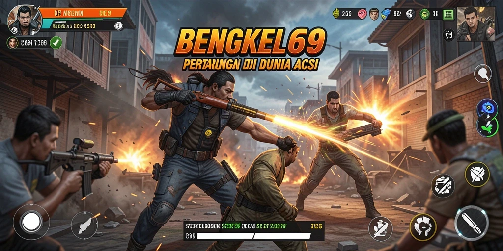 Tampilan gameplay seru dalam BENGKEL69, aksi tak terhenti dan adrenalin tinggi.