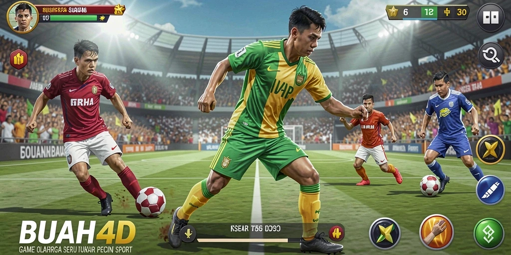Tangkapan layar gameplay BUAH4D yang menampilkan aksi seru olahraga.
