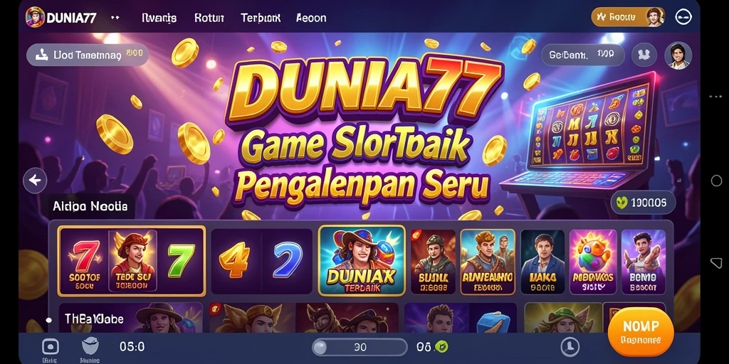 Screenshot gameplay DUNIA77 yang menampilkan mesin slot menarik.