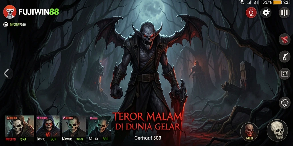 Screenshot menunjukkan suasana mencekam di dalam game FUJIWIN88.