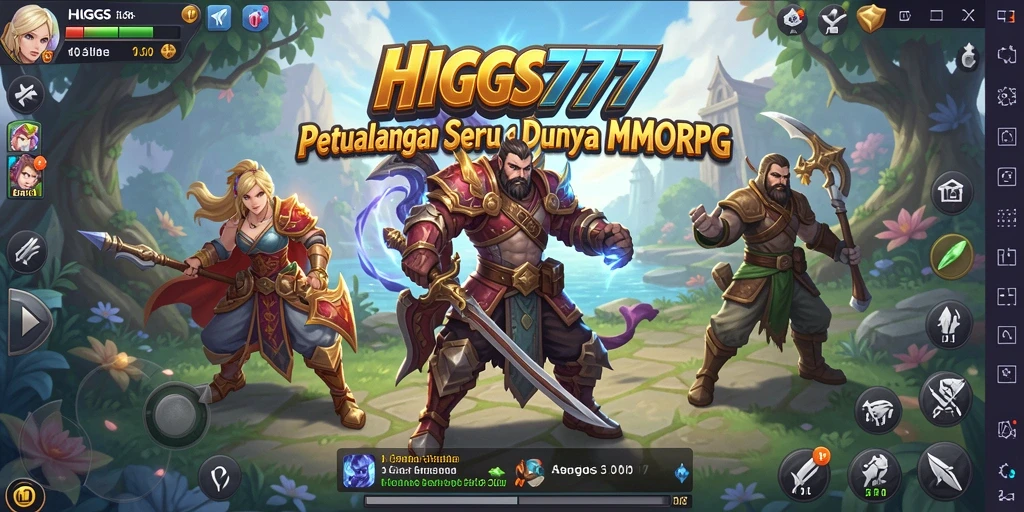 Tangkapan layar dari gameplay HIGGS777 menampilkan petualangan MMORPG yang seru.