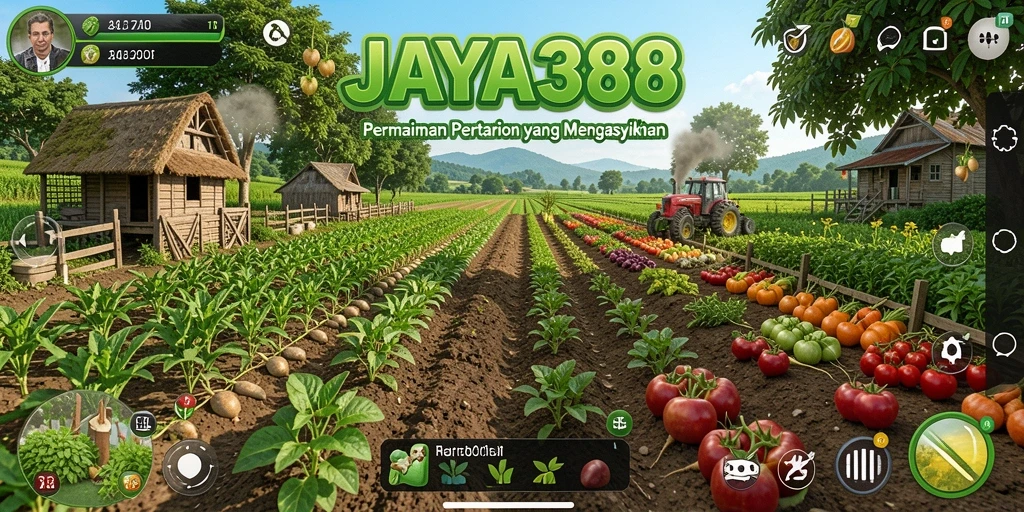 Screenshot JAYA388 menampilkan momen seru saat bertani.