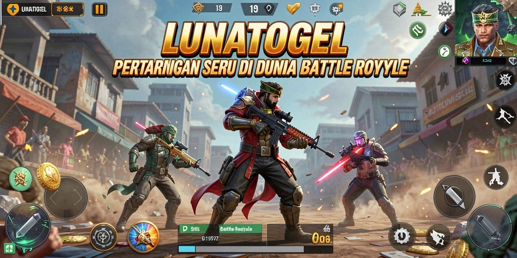 Tampilan gameplay seru di arena pertarungan LUNATOGEL.