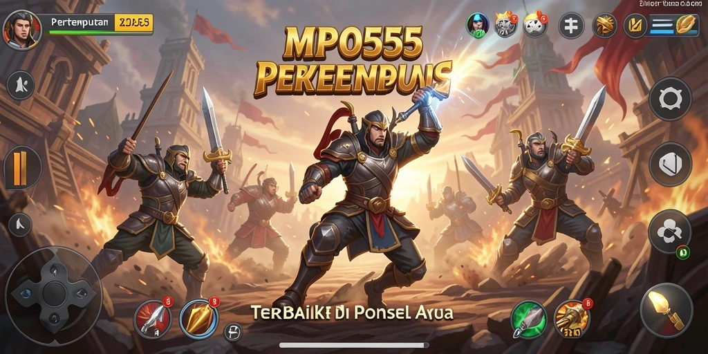 Tampilan gameplay MO555 dengan pertempuran Battle Royale yang intens.