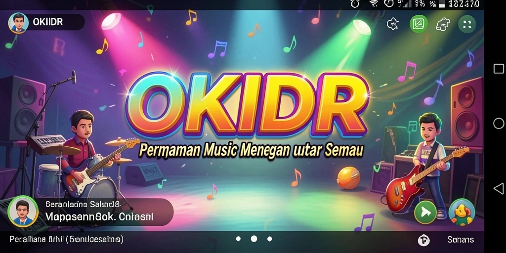 Screenshot OKIDR menampilkan aksi permainan musik yang seru dan interaktif.