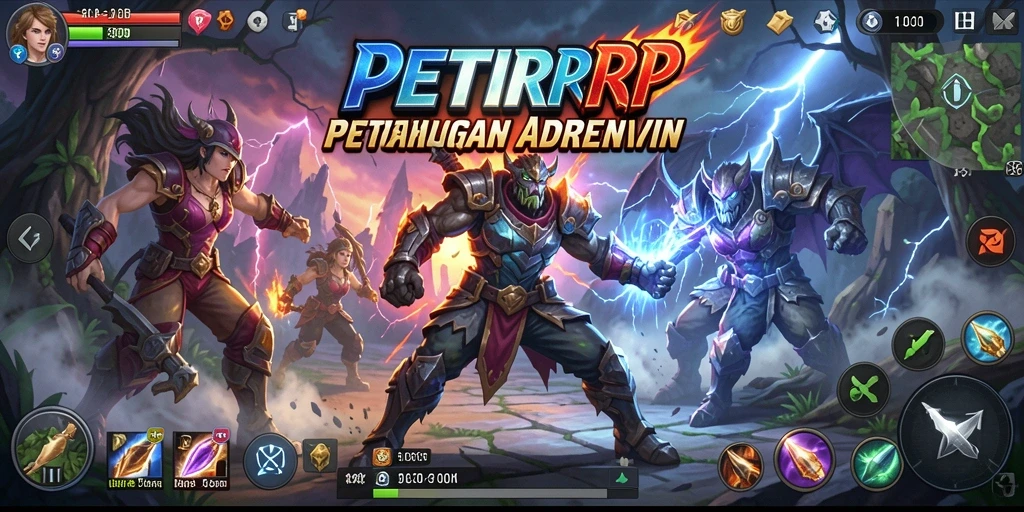 Tampilan gameplay yang mendebarkan dalam PETIRRP dengan aksi RPG yang seru.