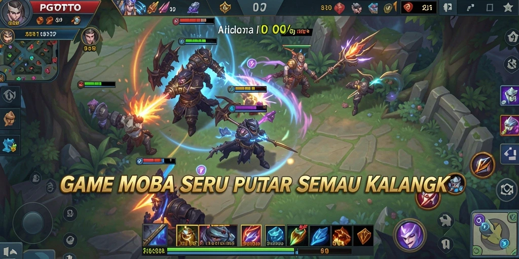 Gameplay seru PGTOTO dengan pertempuran tim yang intens.