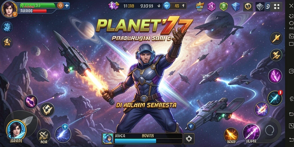Tampilan gameplay <strong>PLANET77</strong> yang mendebarkan dengan pertarungan antar karakter.