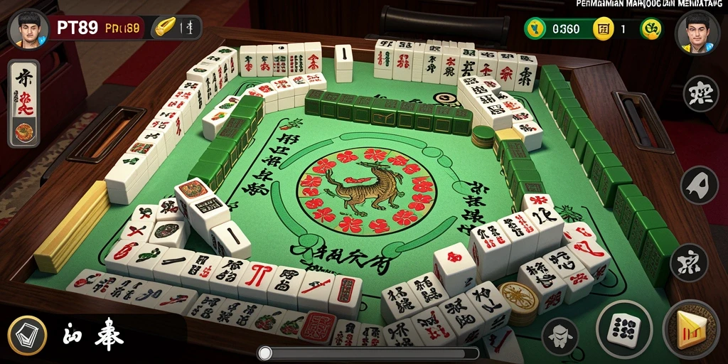 Tampilan gameplay PT89 yang menarik saat mencocokkan ubin Mahjong.
