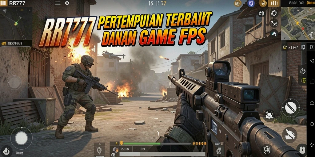 Screenshot gameplay menunjukkan aksi menegangkan dalam pertempuran FPS.