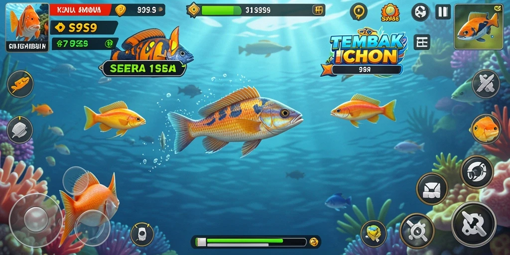 Screenshot bermain S9S9, menunjukkan aksi seru Tembak Ikan.