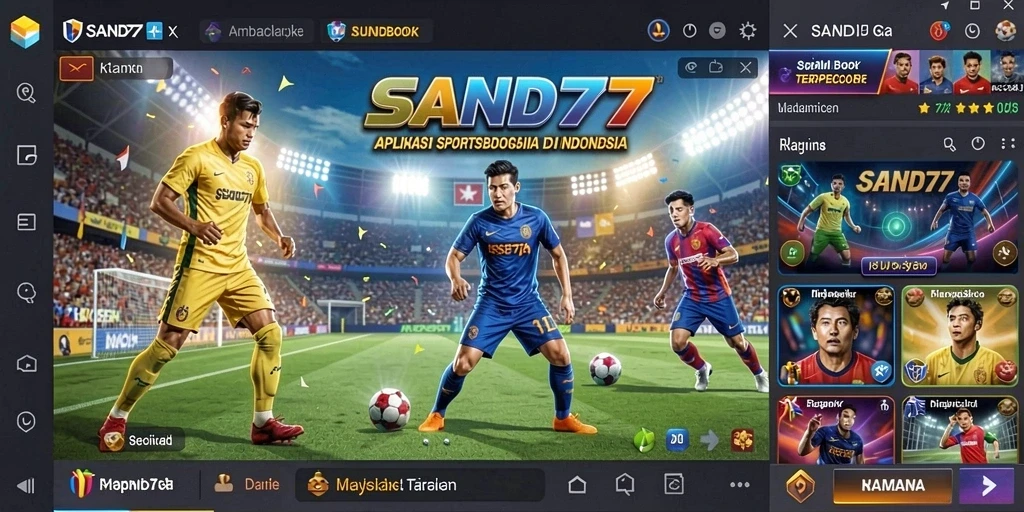Tampilan antarmuka SAND77 yang menarik dengan fitur taruhan langsung.