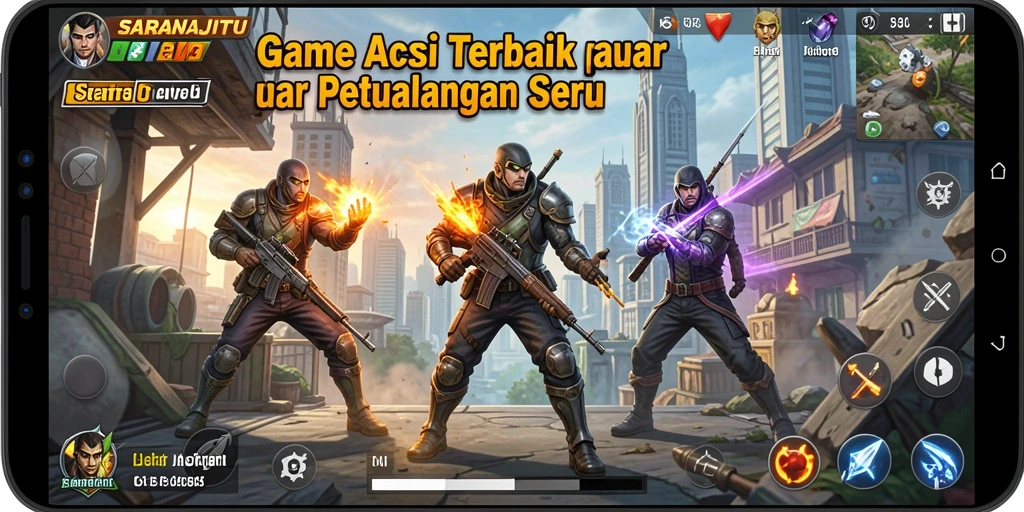 Tangkapan layar SARANAJITU memperlihatkan aksi seru dalam pertempuran yang mendebarkan.