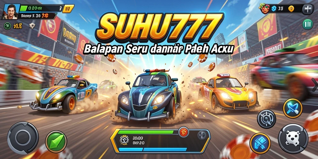 Gameplay menarik SUHU777 dengan balapan cepat dan mobil beragam.