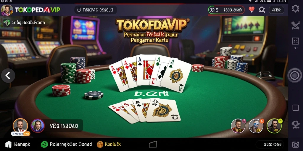 Tampilan gameplay seru dalam TOKOPEDIAVIP dengan suasana Poker yang menegangkan.