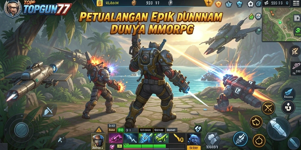 Tampilan gameplay seru dalam dunia fantasi MMORPG TOPGUN77.